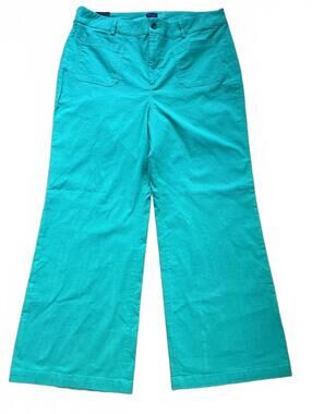 J.Crew Lizzie Wide Leg Pant Emerald Green Size 34 (Plus Size 18) New With Tags